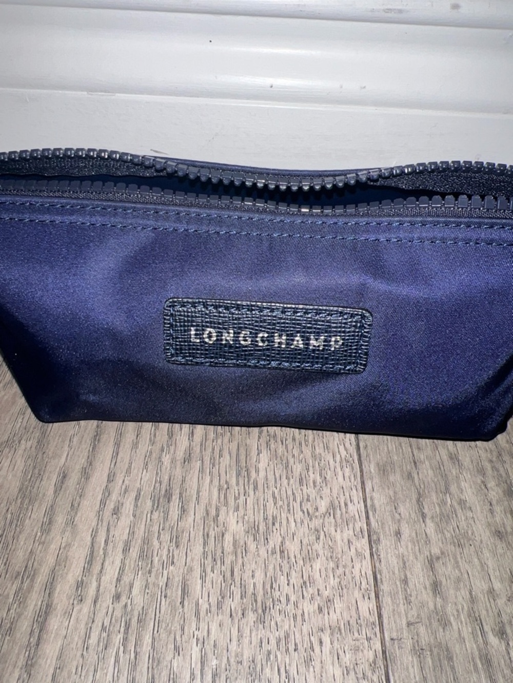Longchamp Navy Nylon Toiletry Pouch - Picture 2 of 5